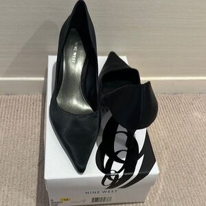 Nine West Black Satin Women's Heels